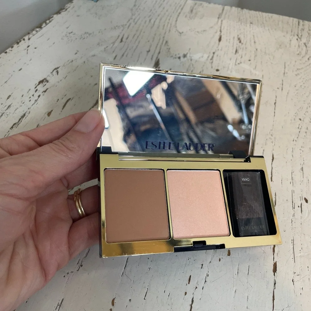 Estee Lauder Pure Color Envy Sculpting Blush Palette Bronzer Luminizer & Brushes
